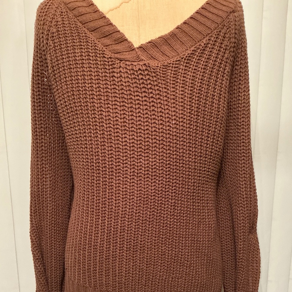 Moon & Madison Brown Sweater – Size XL  Arm Slits, Preowned
